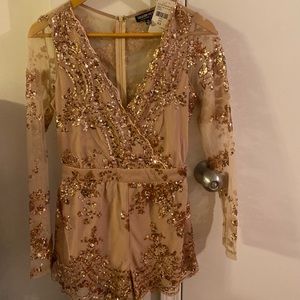 Fashion Nova Rose Gold Romper